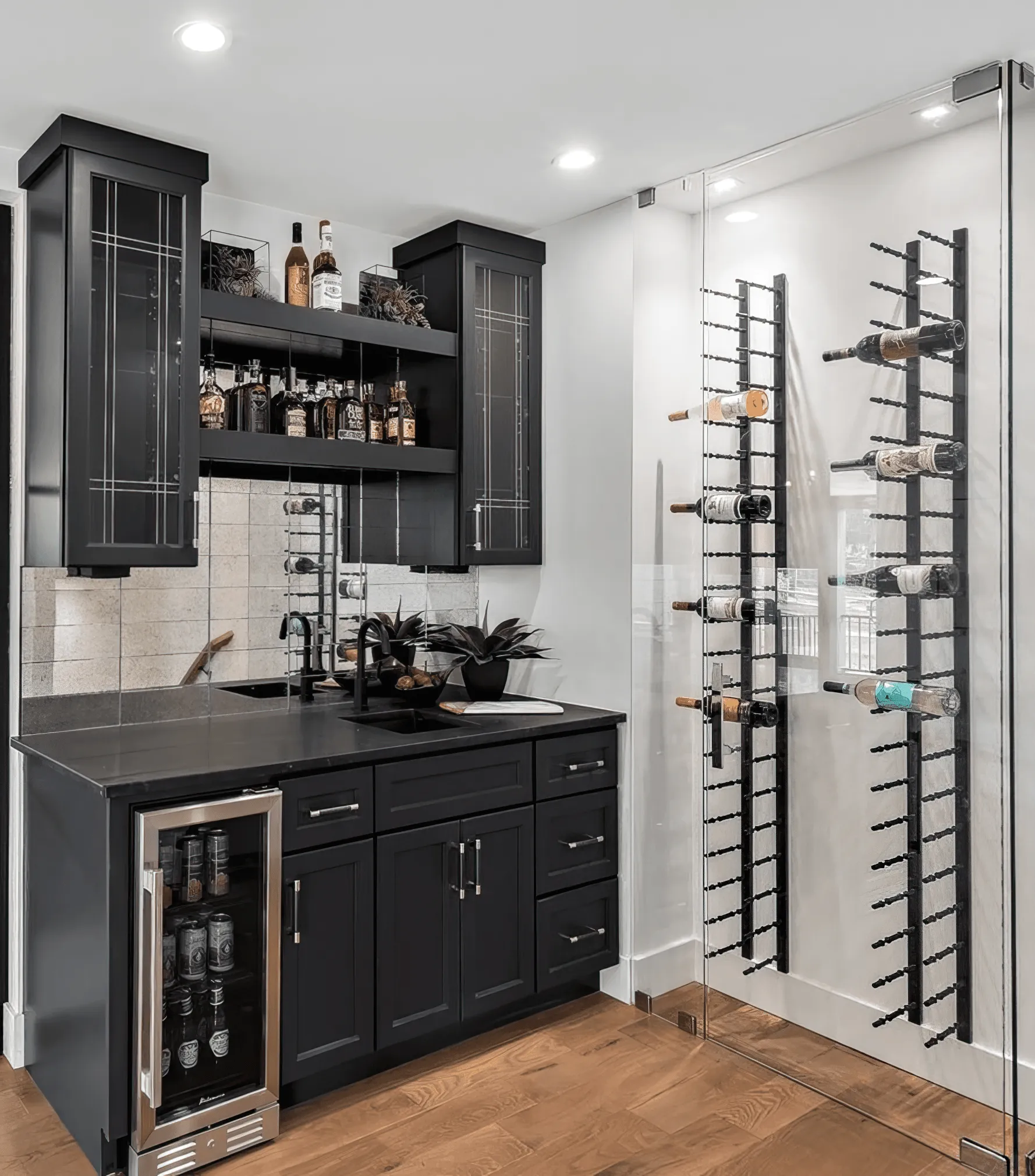 Horizontal HZ Wall Mounted Wine Rails – 1FT Metal Wine Rack (3 To 9 Bottles)
