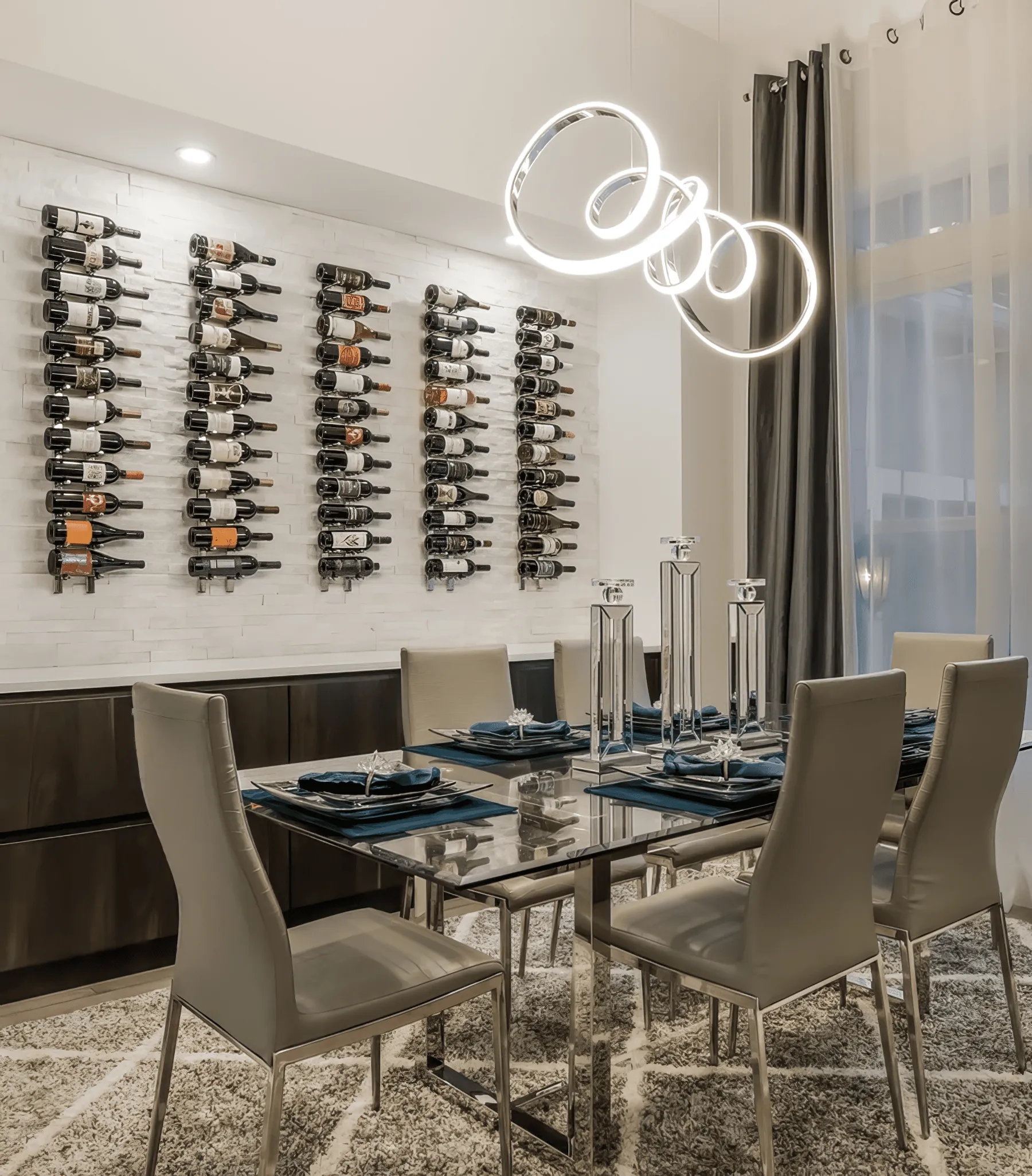 Horizontal HZ Wall Mounted Wine Rails – 1FT Metal Wine Rack (3 To 9 Bottles)