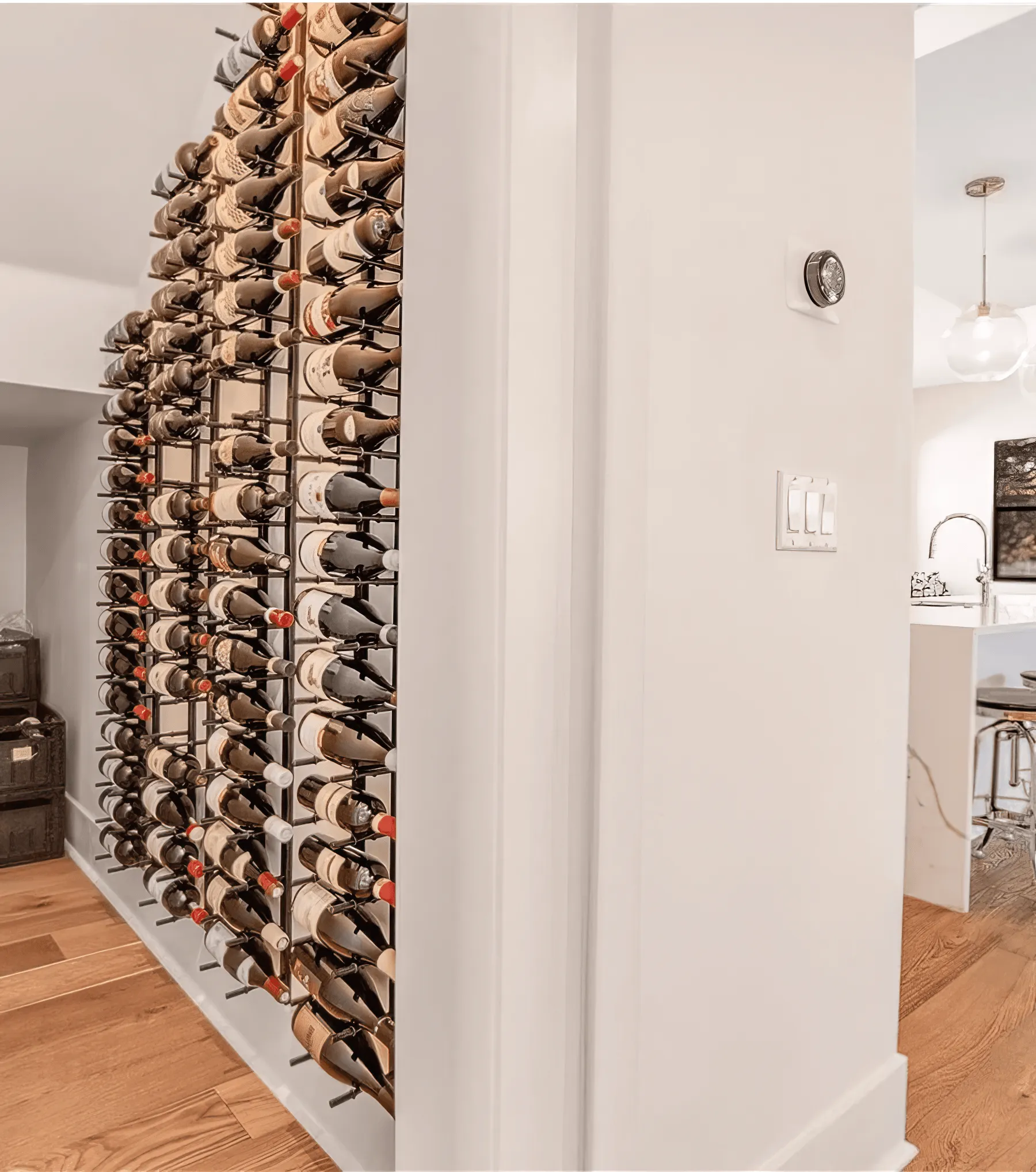 Horizontal HZ Wall Mounted Wine Rails – 1FT Metal Wine Rack (3 To 9 Bottles)