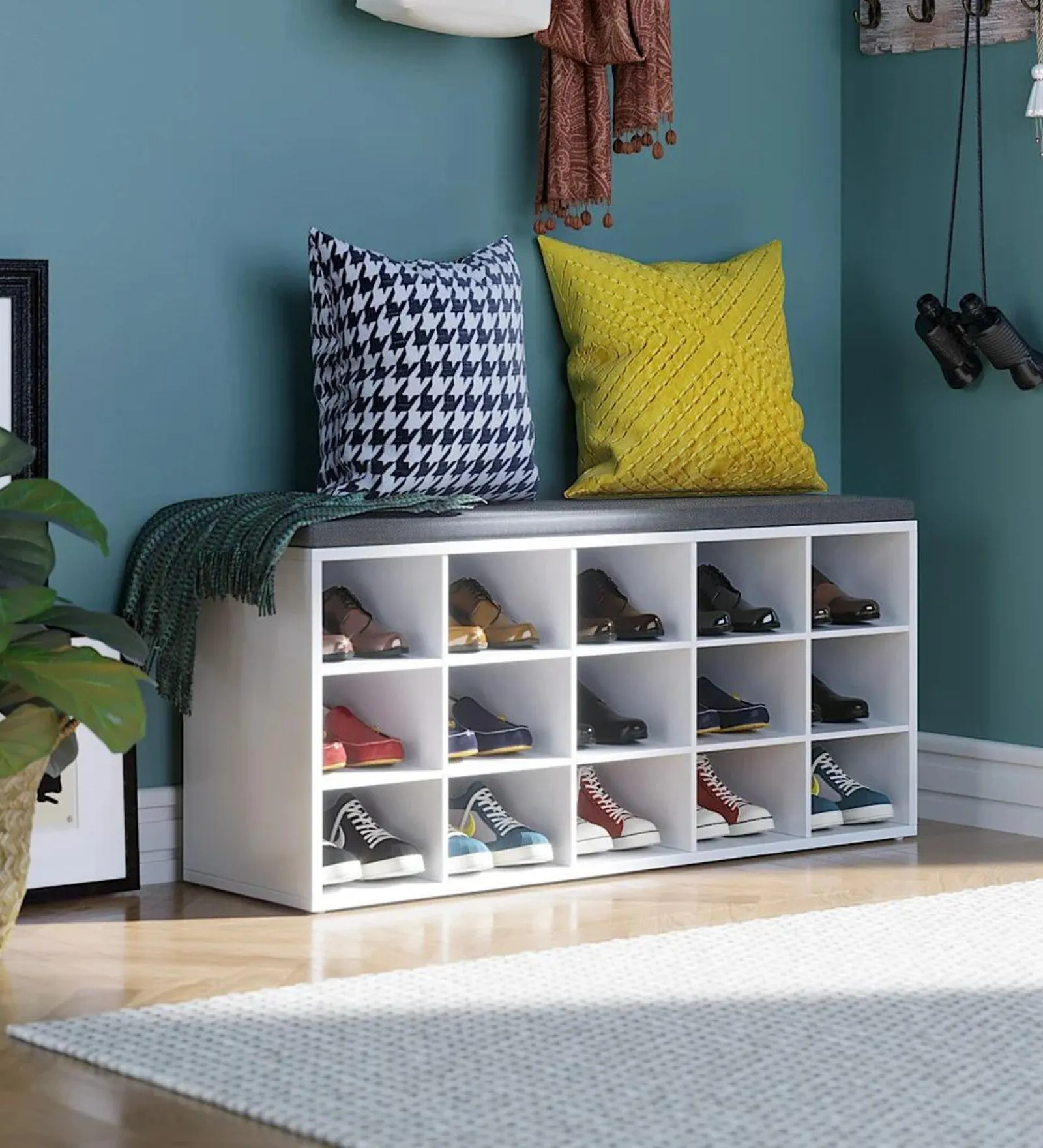 Jack Shoe Rack in Frosty White Finish