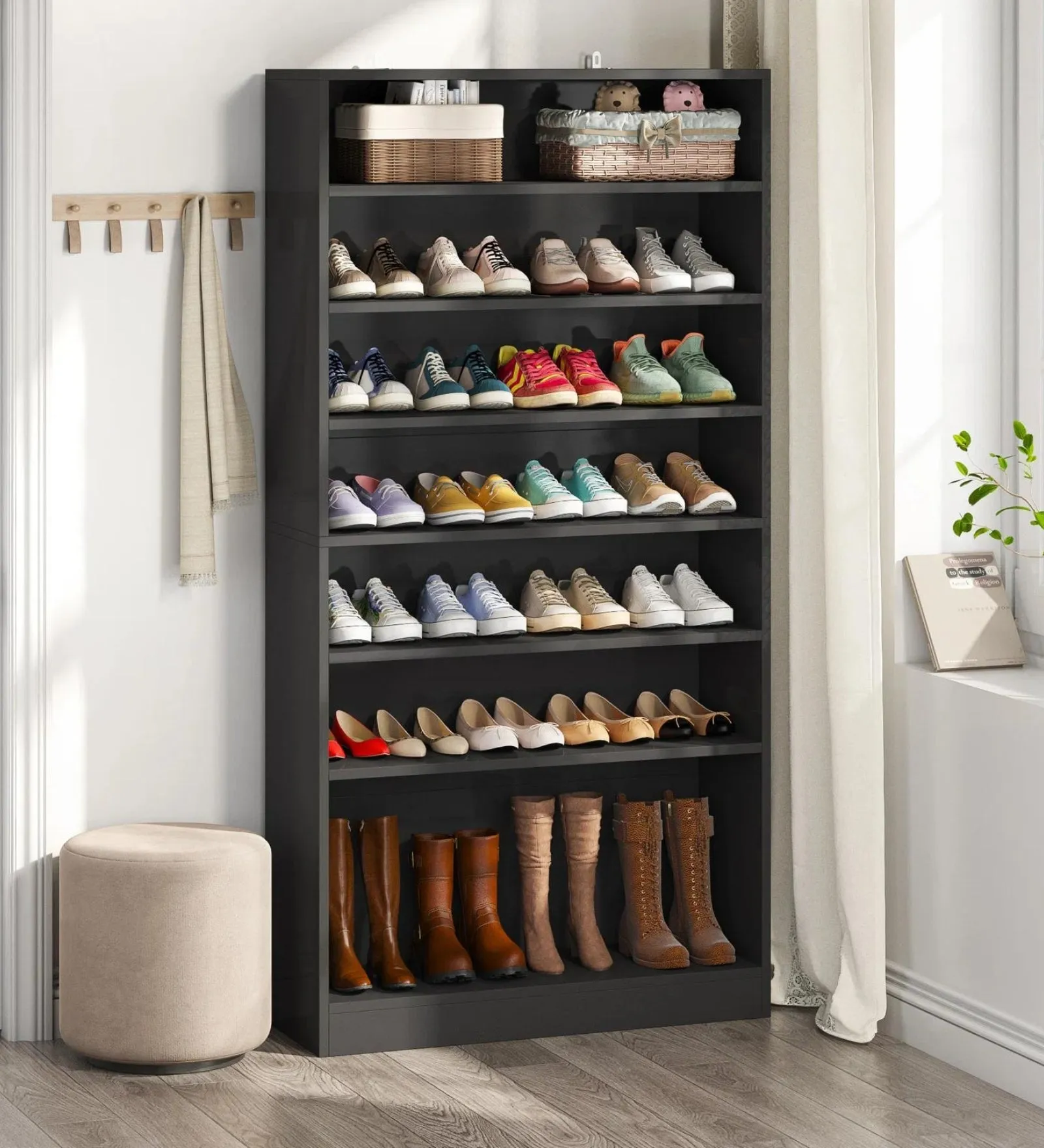 Jake Shoe Rack in Frosty White Finish
