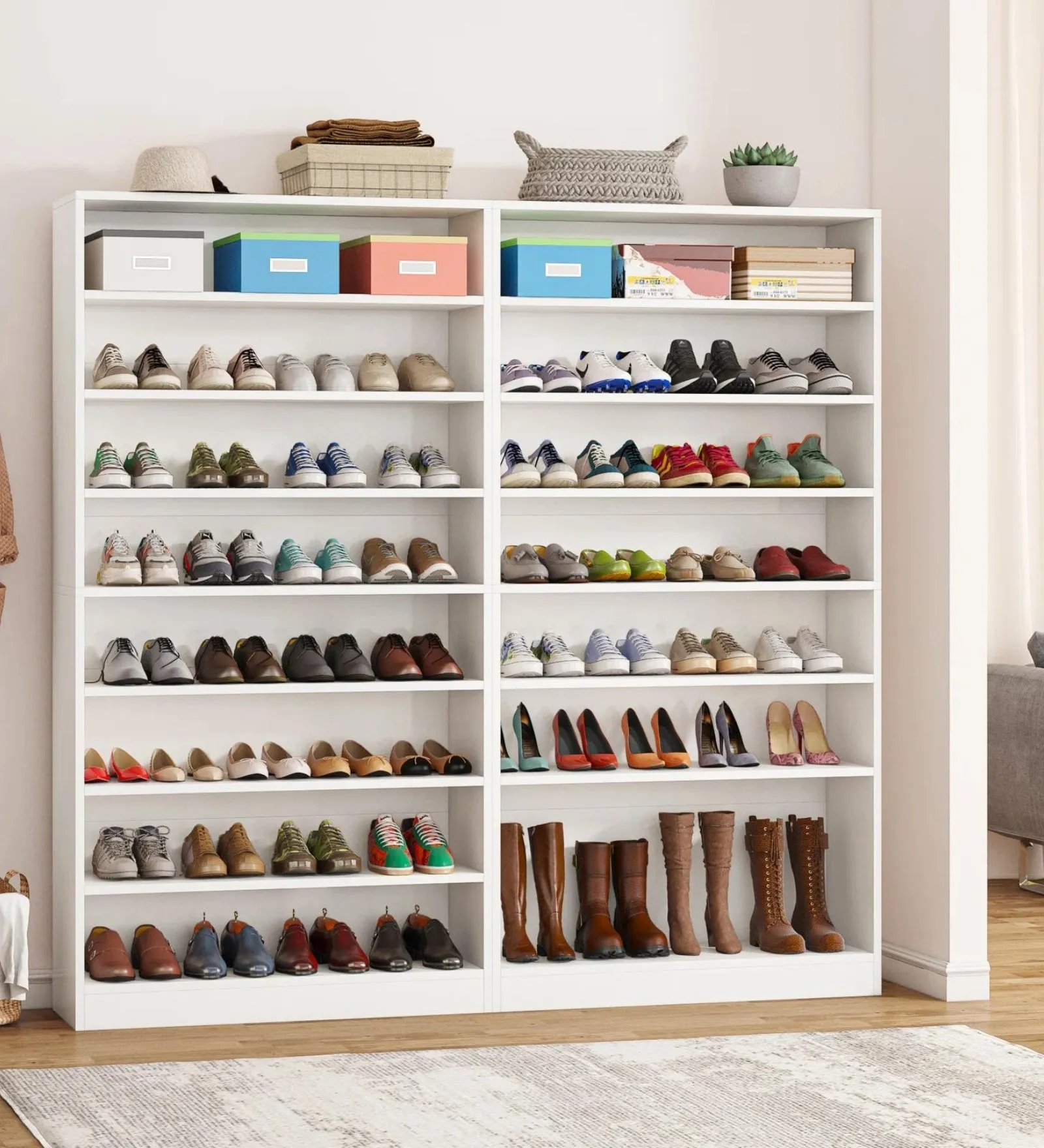 Jake Shoe Rack in Frosty White Finish