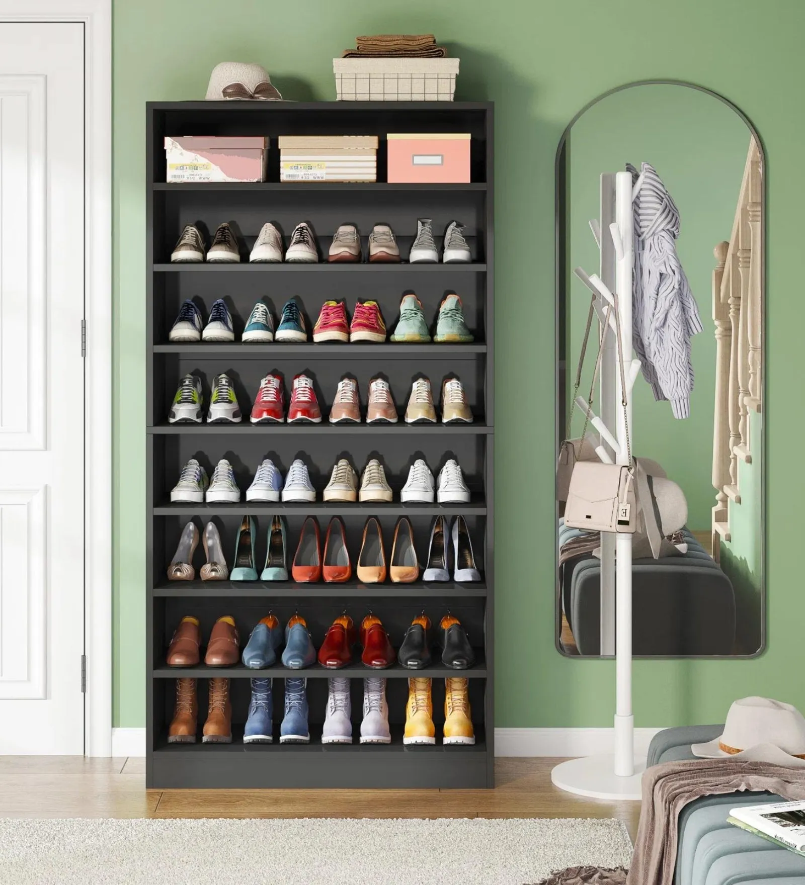 Jake Shoe Rack in Frosty White Finish