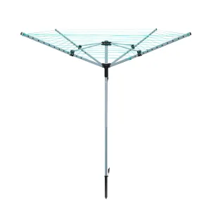 Laundry Mate Rotary Clothing Airer - Folding Washing Line - Outdoor Clothes Drying Rack - Washing Line & Ground Spike - 360 Degree Rotary Top (40m, 4 Arm)
