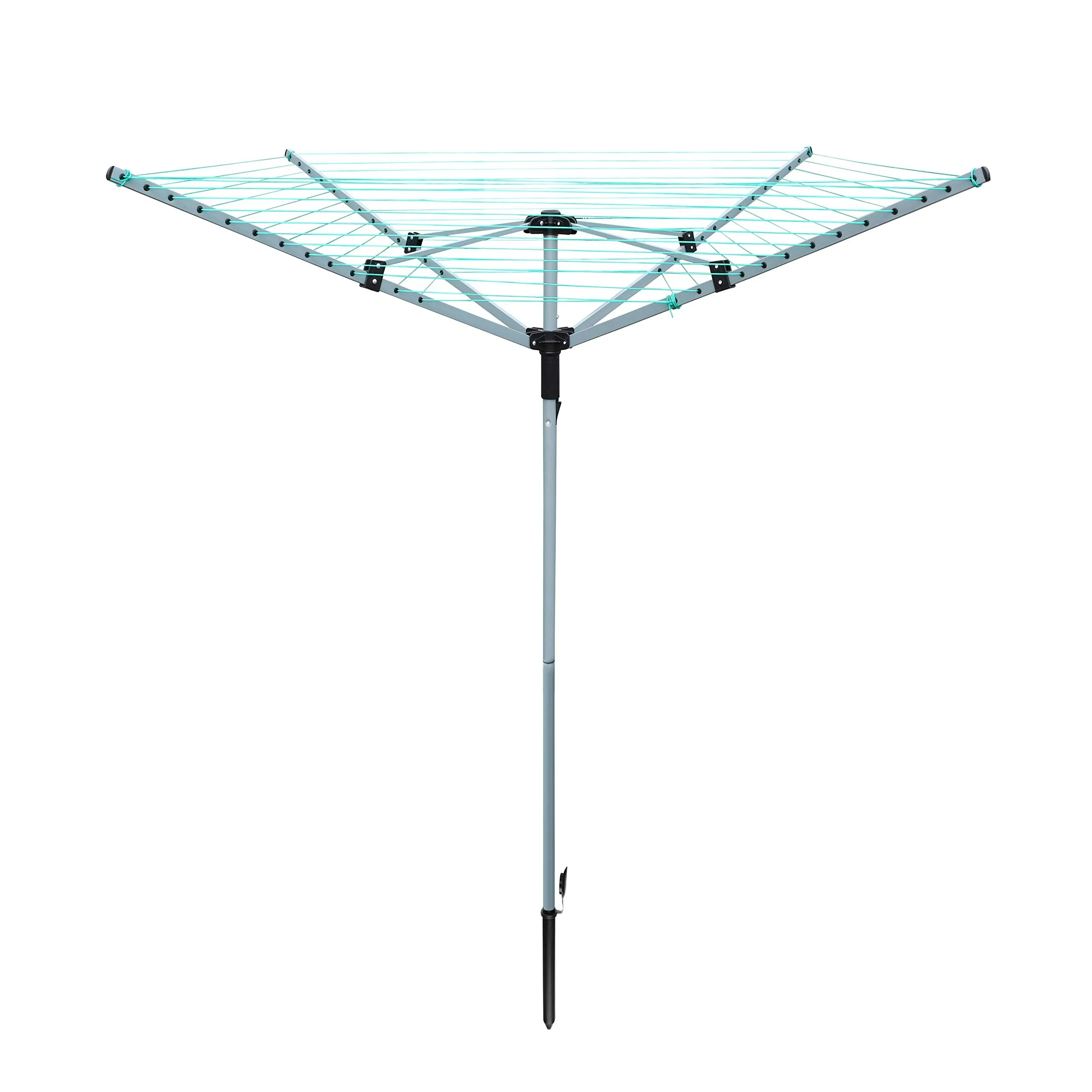 Laundry Mate Rotary Clothing Airer - Folding Washing Line - Outdoor Clothes Drying Rack - Washing Line & Ground Spike - 360 Degree Rotary Top (40m, 4 Arm)