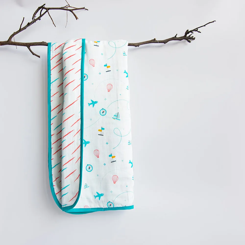 Lil Travellers - Reversible Muslin Blanket