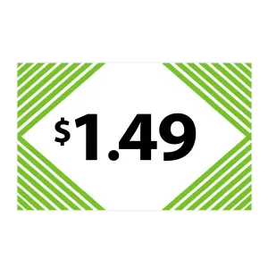 Merchandising Fixture - $1.49 Retail Tag 25 Per Pack 978310