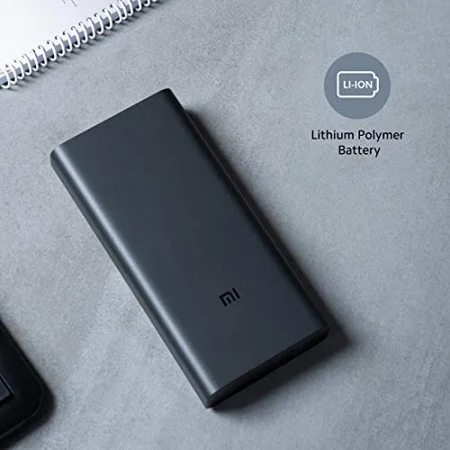 MI Power Bank 3i 20000mAh Lithium Polymer 18W Fast Power Delivery Charging | Input- Type C | Micro USB| Triple Output | Sandstone Black