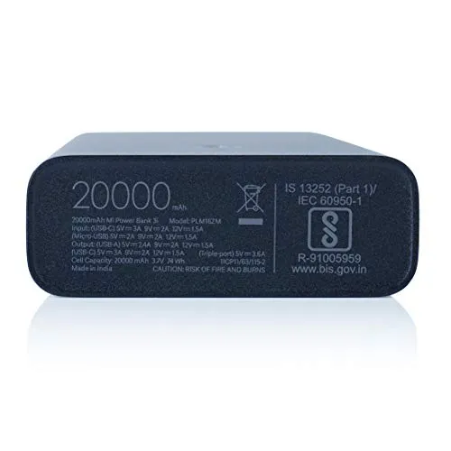 MI Power Bank 3i 20000mAh Lithium Polymer 18W Fast Power Delivery Charging | Input- Type C | Micro USB| Triple Output | Sandstone Black