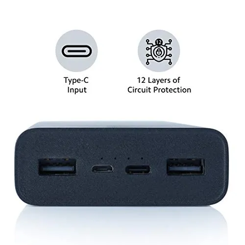 MI Power Bank 3i 20000mAh Lithium Polymer 18W Fast Power Delivery Charging | Input- Type C | Micro USB| Triple Output | Sandstone Black