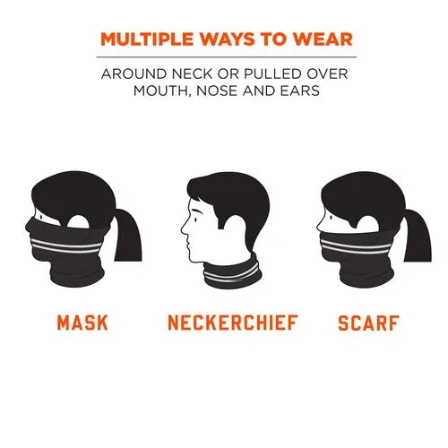 N-ferno 6961 Reflective Winter Neck Gaiter, One Size Fits Most, Black, Ships In 1-3 Business Days