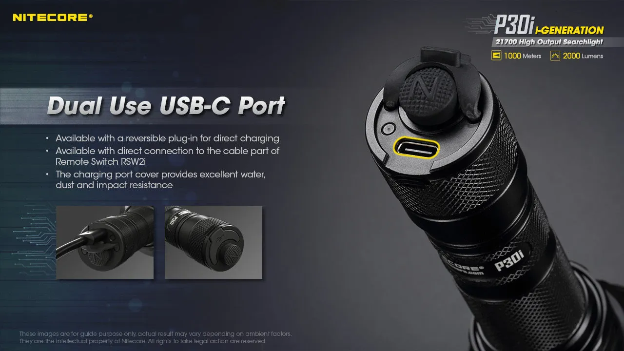 NITECORE 2000 LUMENS HIGH OUTPUT SEARCHLIGHT (P30I)