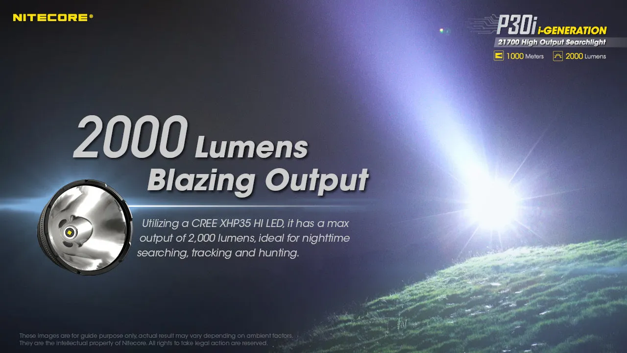 NITECORE 2000 LUMENS HIGH OUTPUT SEARCHLIGHT (P30I)