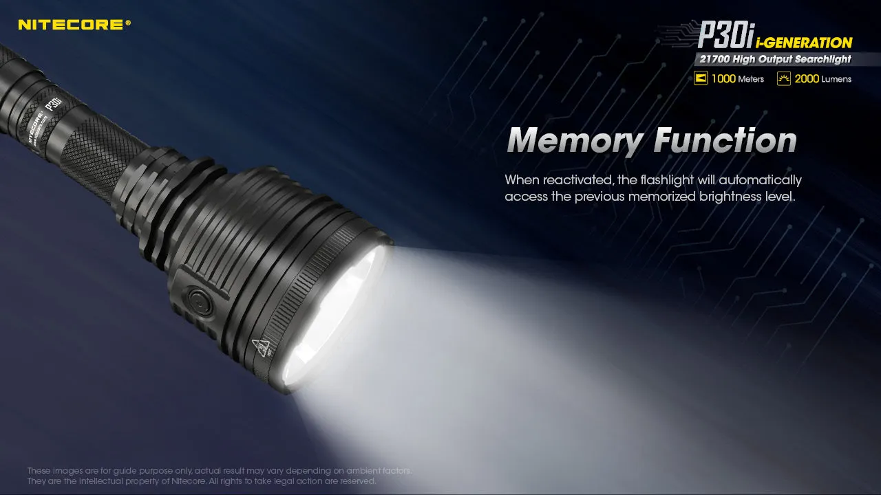 NITECORE 2000 LUMENS HIGH OUTPUT SEARCHLIGHT (P30I)