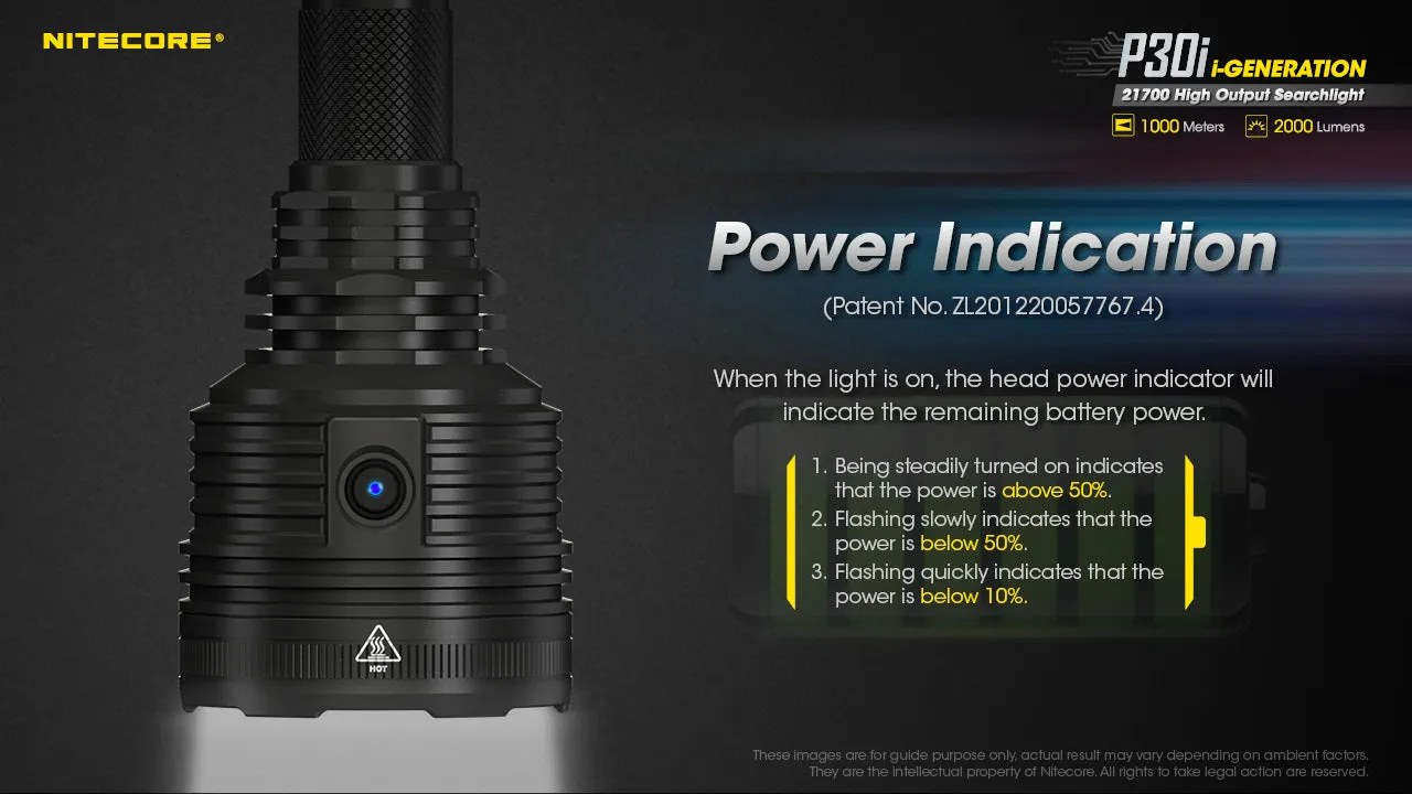 NITECORE 2000 LUMENS HIGH OUTPUT SEARCHLIGHT (P30I)