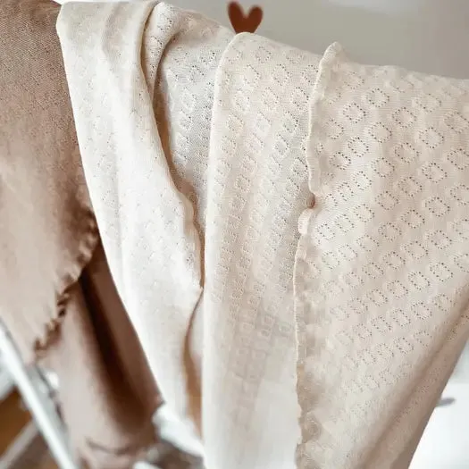 Organic Cotton Swaddle |  Pointelle | Ivory | Petit Evelina
