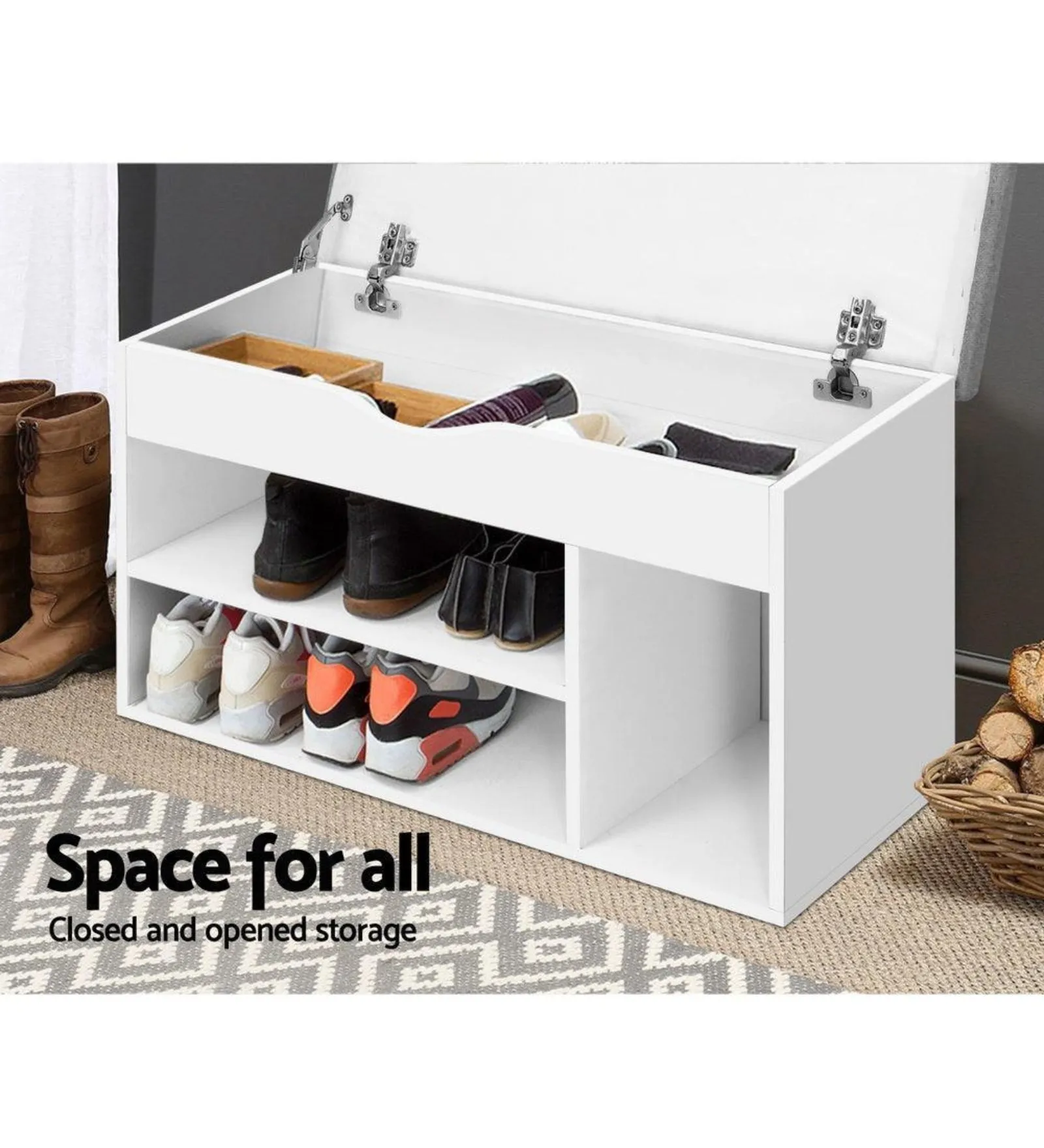 Piper Shoe Rack in Frosty White Finish