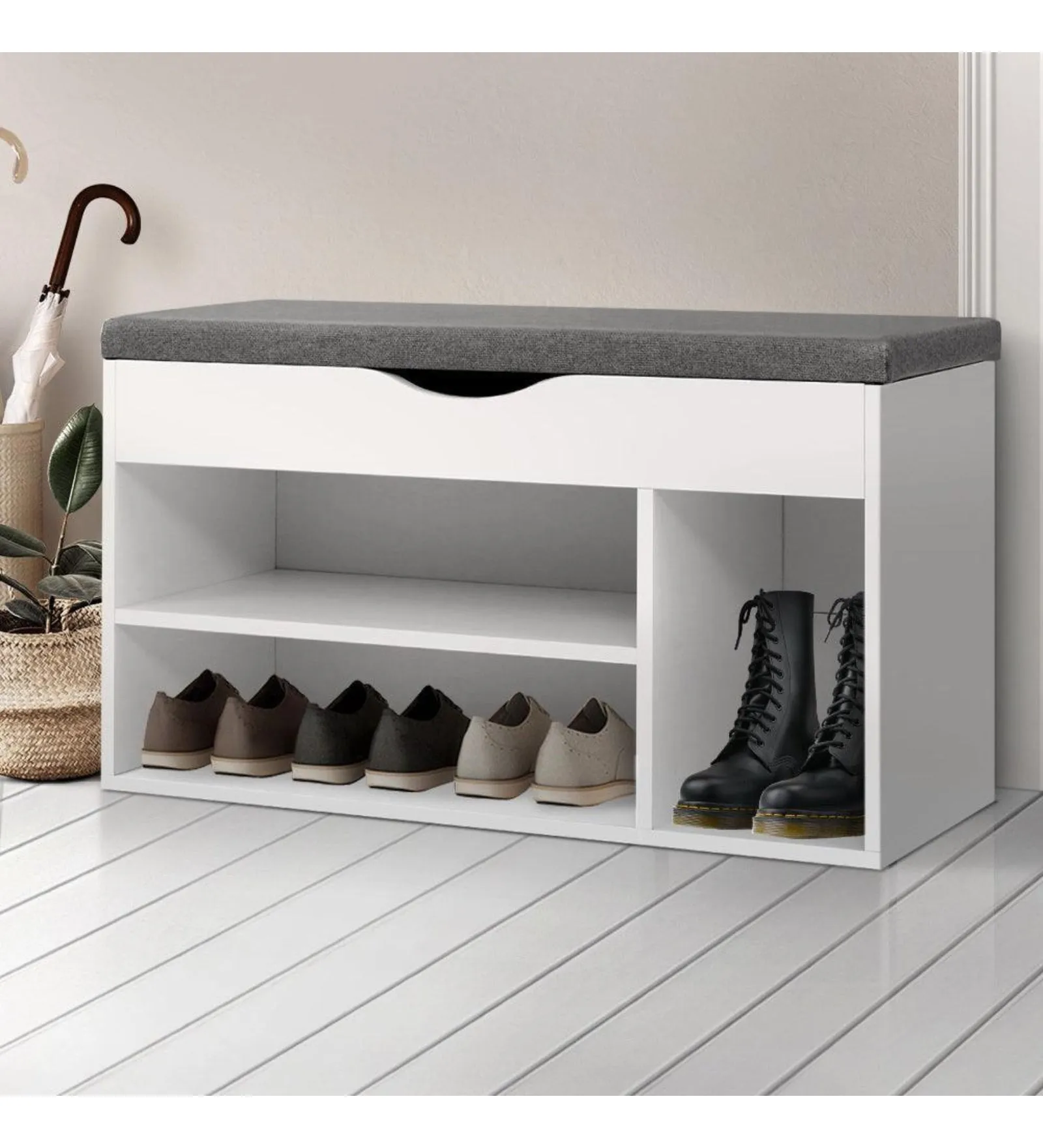 Piper Shoe Rack in Frosty White Finish