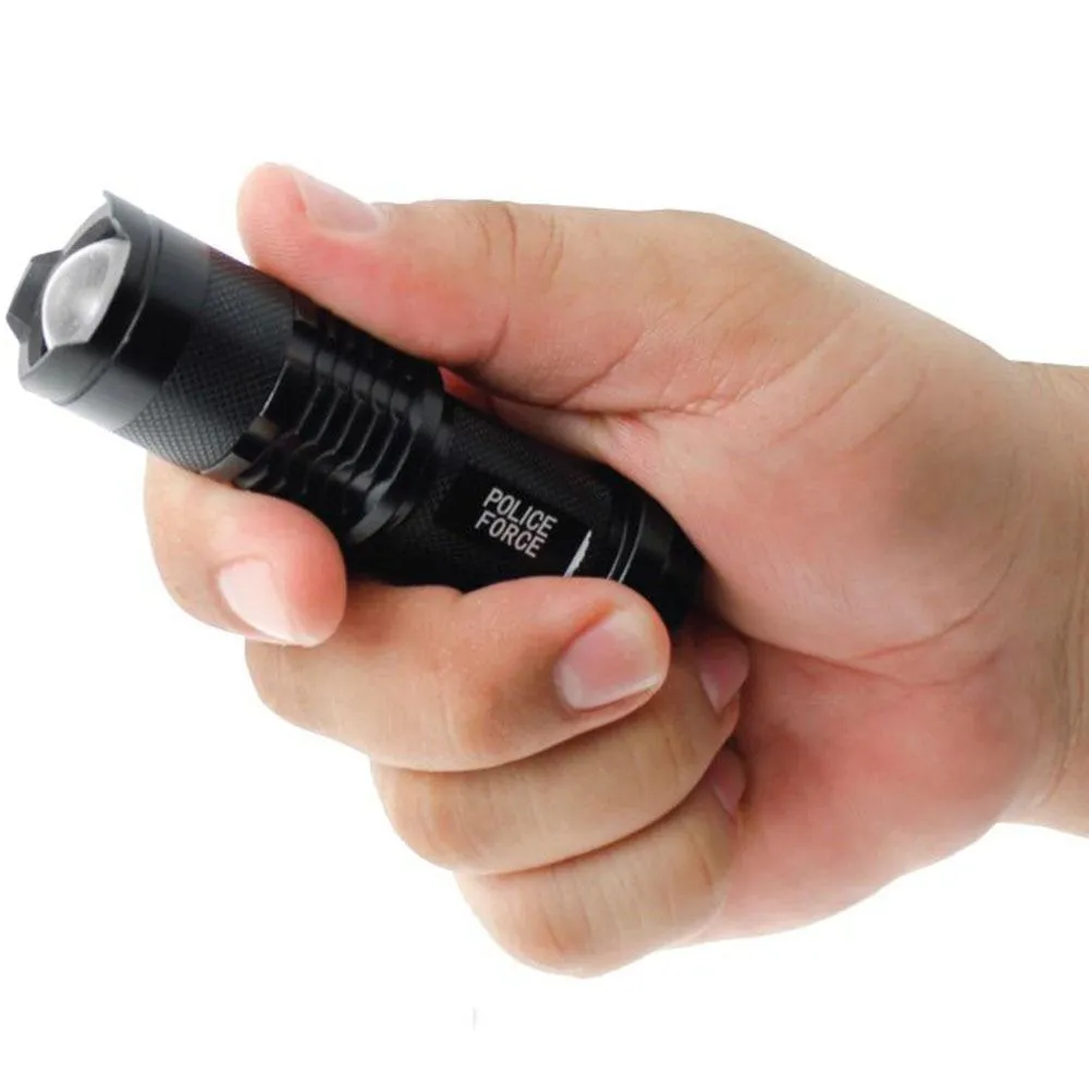 Police Force Tactical 3.5" Mini Q5 LED Zoom Flashlight 220 Lm