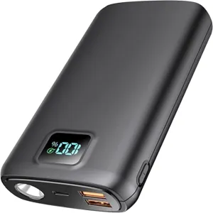 Portable Charger ,40000mAh Power Bank PD 30W  Quick Charging,  Flashlight for Camping or Emergency Use,LED Power Percentage Display(Carbon Black)
