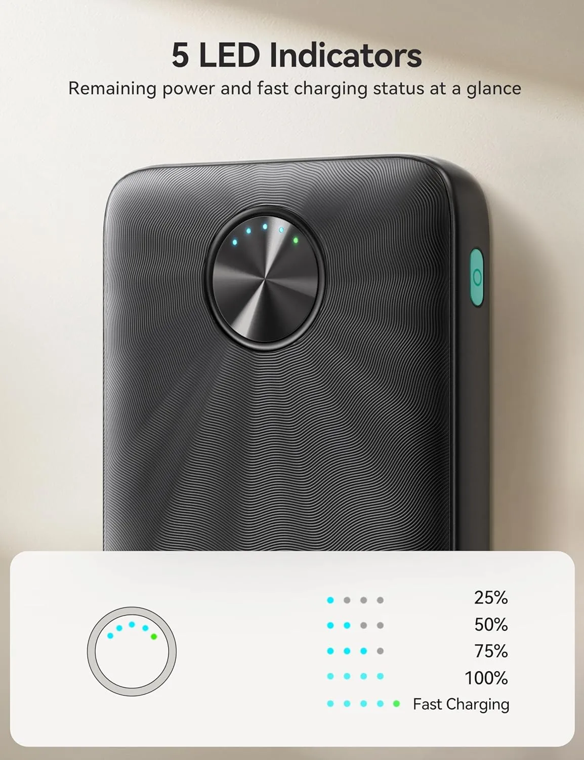 Power bank 10000 mAh - Fast Charging 22.5W - JR-PBF15