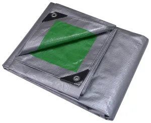 ProSource T2030GS140 Tarpaulin, 30 ft L, 20 ft W, 8 mil Thick, Polyethylene, Green/Silver :EA: QUANTITY: 1