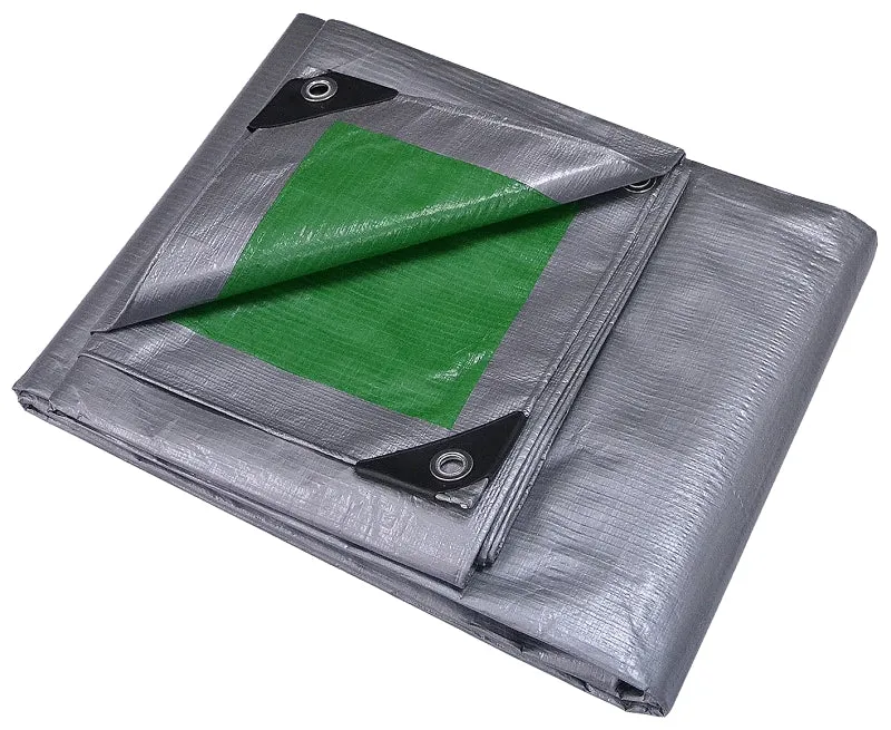 ProSource T2030GS140 Tarpaulin, 30 ft L, 20 ft W, 8 mil Thick, Polyethylene, Green/Silver :EA: QUANTITY: 1