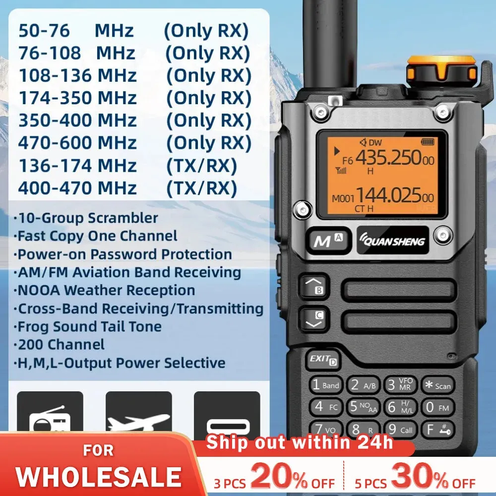 Quansheng UV K5 (8) Walkie Talkie Portable Am Fm Two Way Radio Commutator Station Amateur Ham Wireless Set Long Range Receiver