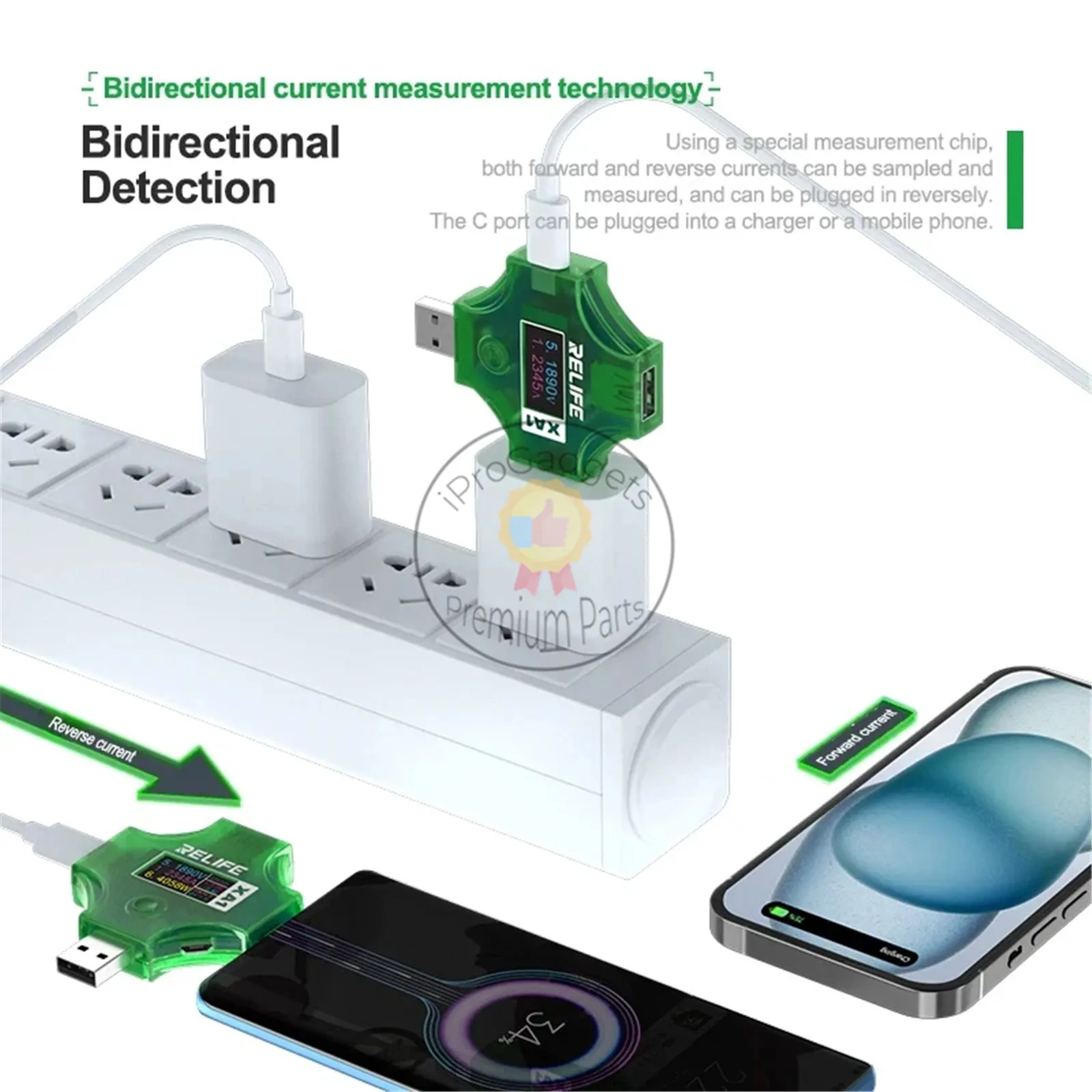 Relife XA1 Current and Voltage Detector Multi-function for Mobile Phone Charger and Data Line