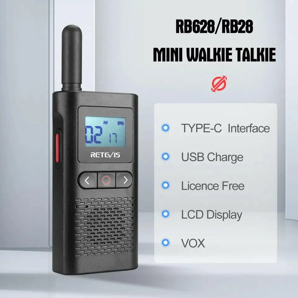 Retevis Walkie Talkie RB628 Long Range Portable Walkie-Talkie 2 Pcs Included PMR446 Rechargeable Two-way Radios For Hunting