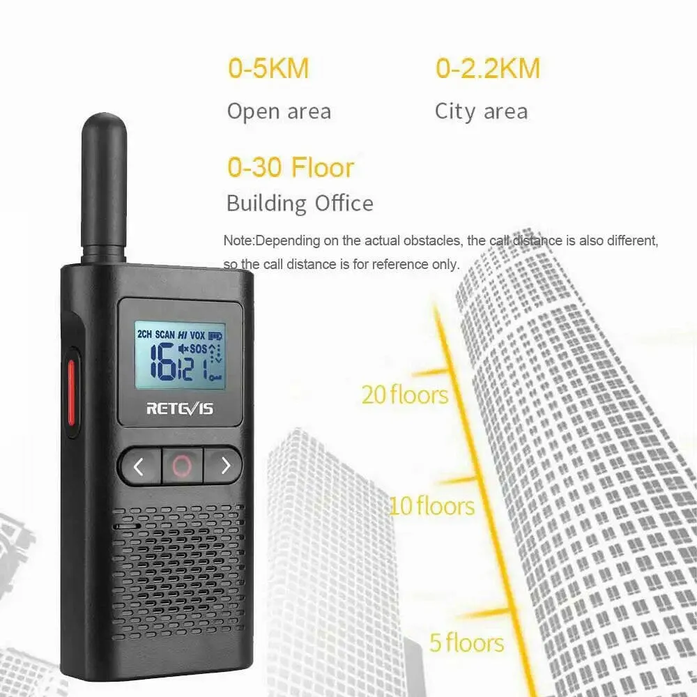 Retevis Walkie Talkie RB628 Long Range Portable Walkie-Talkie 2 Pcs Included PMR446 Rechargeable Two-way Radios For Hunting