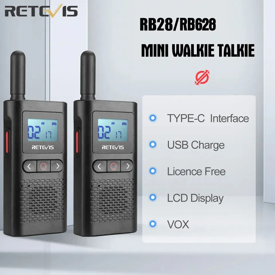 Retevis Walkie Talkie RB628 Long Range Portable Walkie-Talkie 2 Pcs Included PMR446 Rechargeable Two-way Radios For Hunting