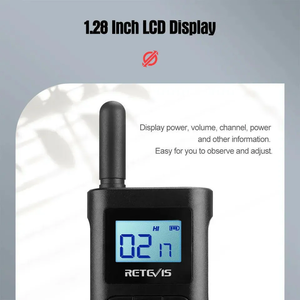 Retevis Walkie Talkie RB628 Long Range Portable Walkie-Talkie 2 Pcs Included PMR446 Rechargeable Two-way Radios For Hunting