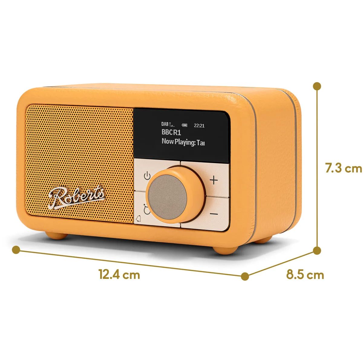 Roberts Revival Petite 2 DAB DAB  Bluetooth Rechargeable Digital Radio Sunburst Yellow