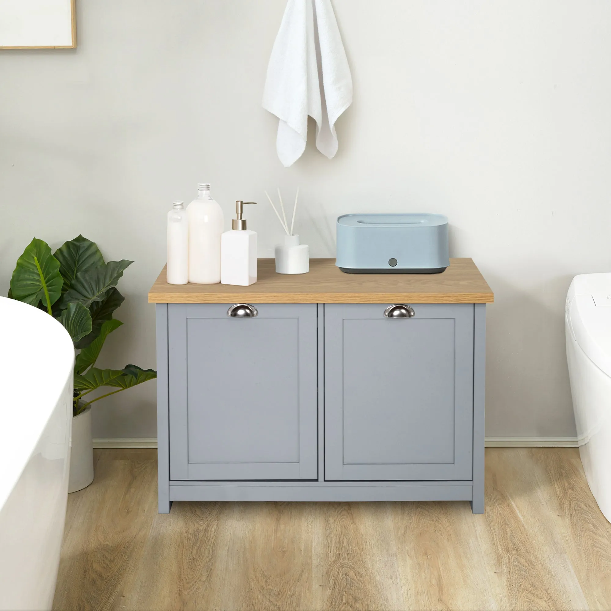 Shoe Storage Two Drawer Grey