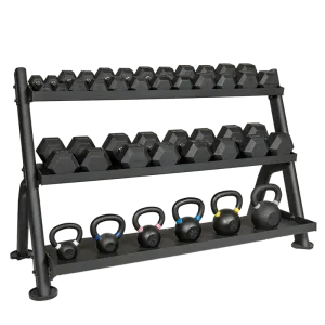 SMW Strength 3 Tier Adjustable Tray Dumbbell/Kettlebell Rack