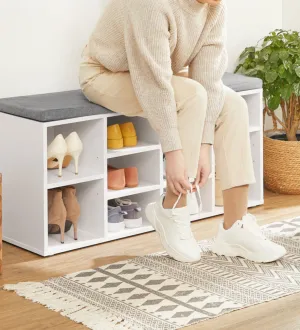 Soho Shoe Rack in Frosty White Finish