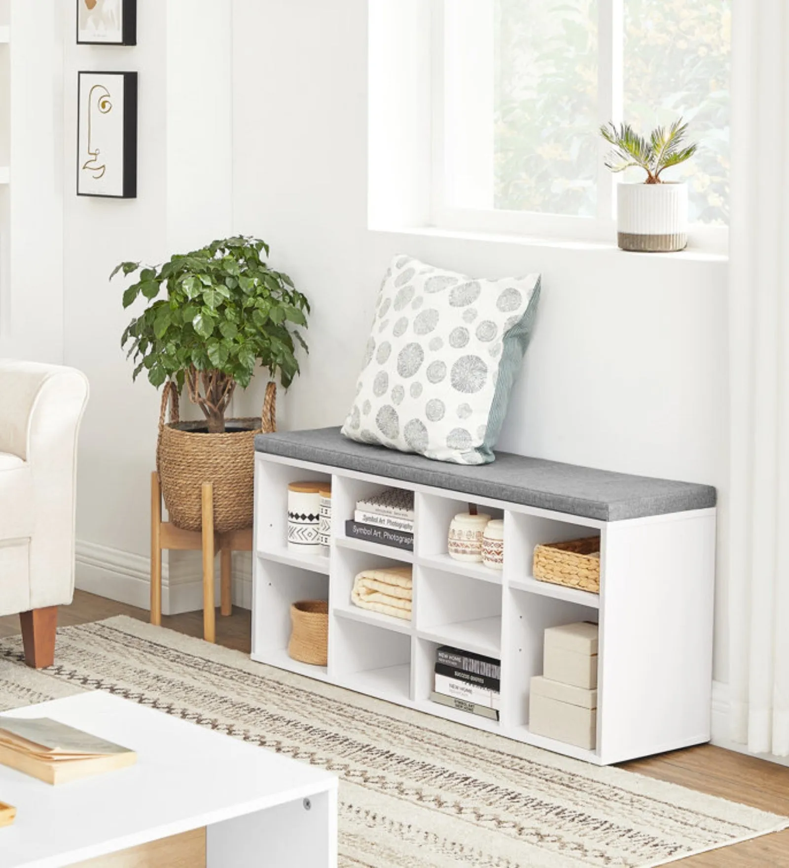 Soho Shoe Rack in Frosty White Finish
