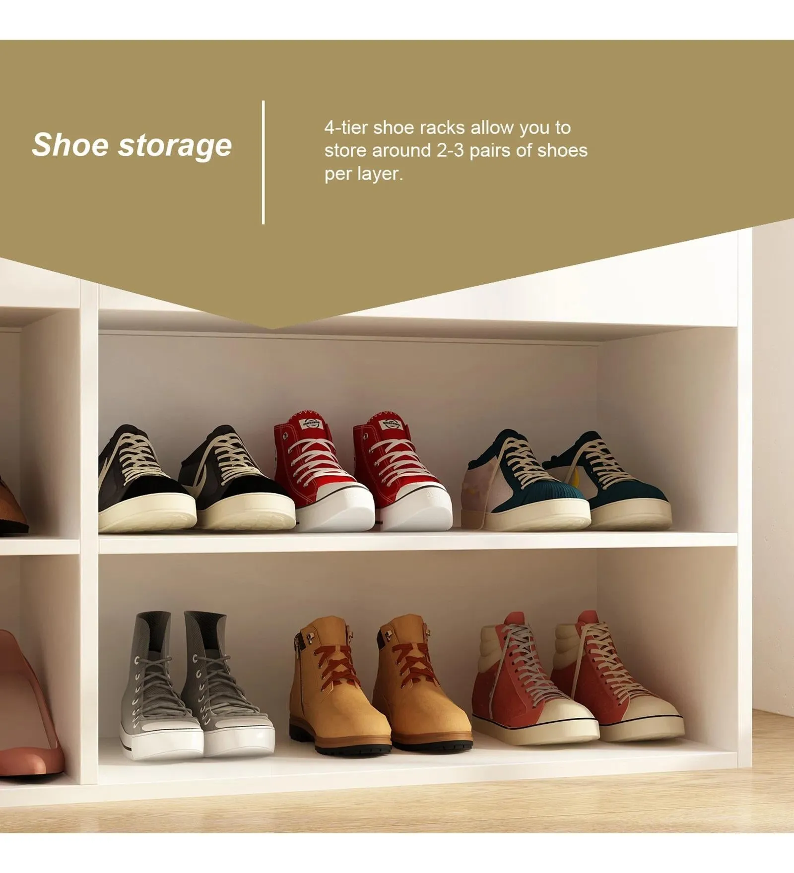 Stella Shoe Rack in Frosty White Finish