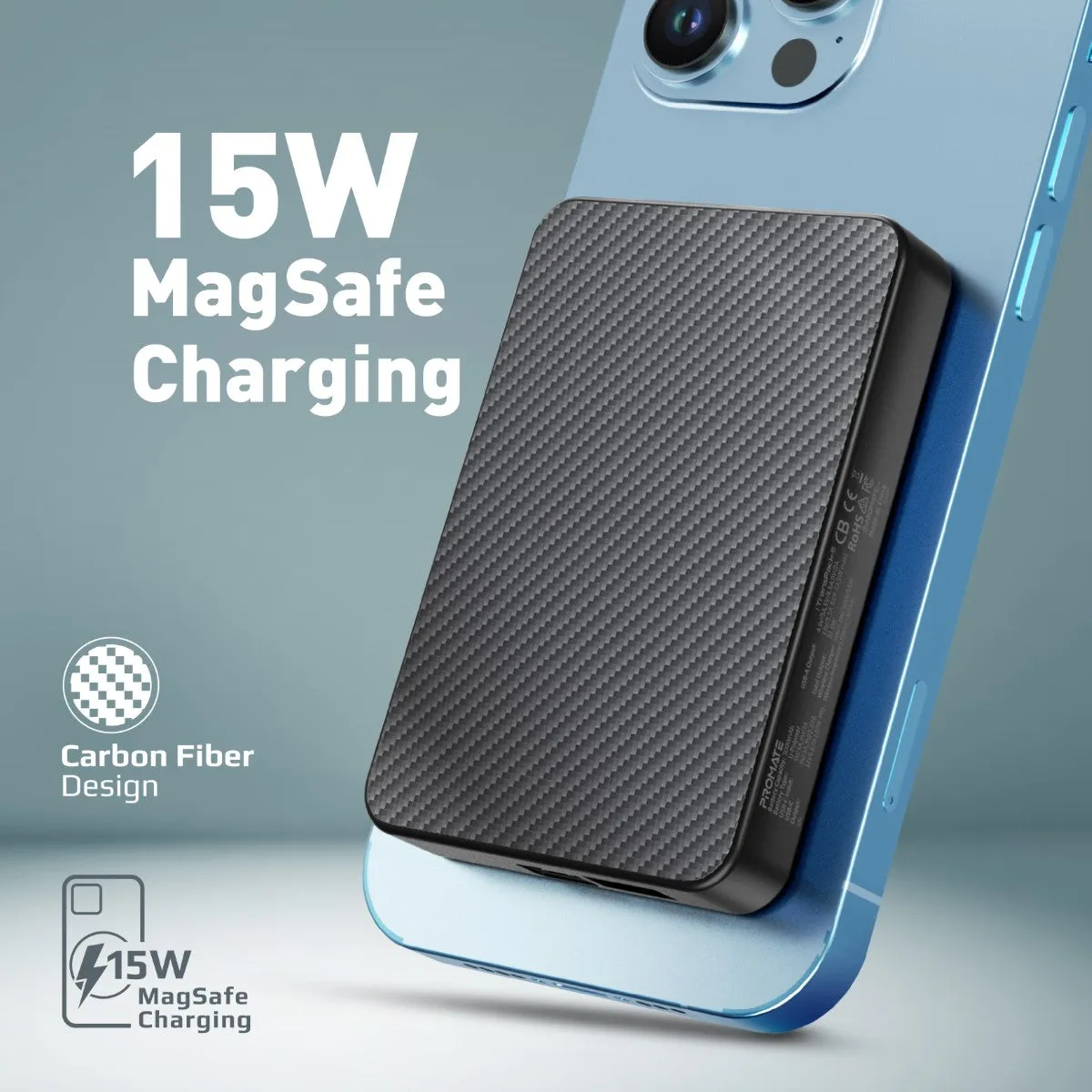 Transparent 15W MagSafe wireless charging power bank