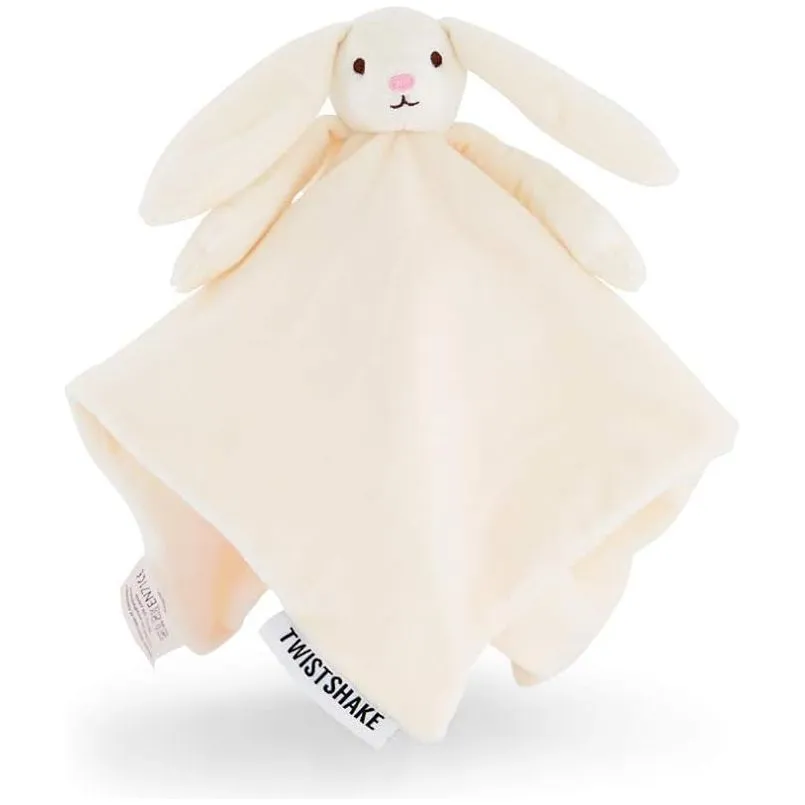 Twistshake Bunny Super Soft Comfort Blanket (33 x 33 cm) White Age- Newborn to 12 Months