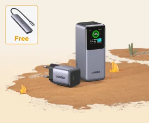 UGREEN Nexode Power Bank 20000mAh 130W & Nexode 20W PD 3.0 PPS USB-C Charger