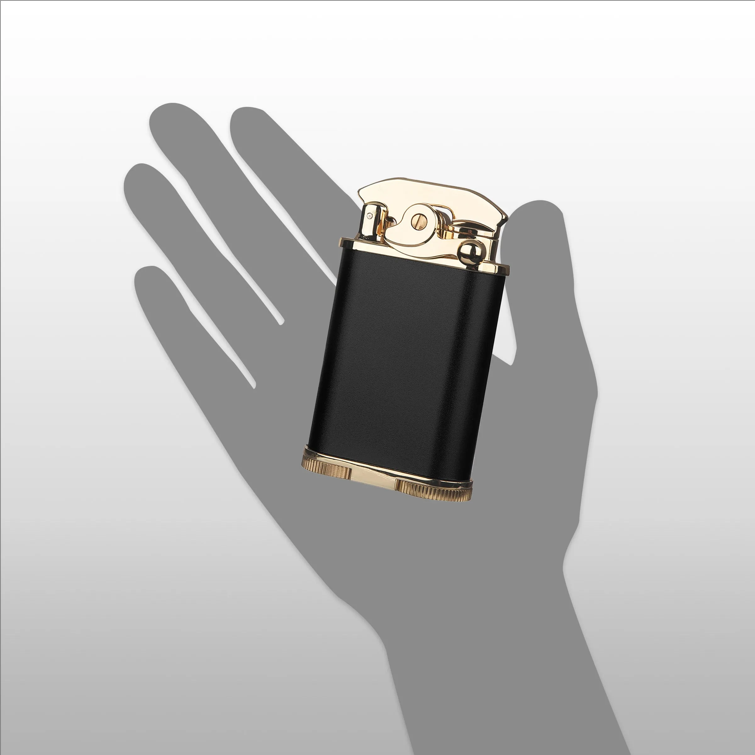 Visol Retro Butane Torch Lighter Triple Flame Refillable Gas Lighter, Built-in Cutter, Detachable Poker and Windproof Adjustable Flame Lighter - Black & Gold