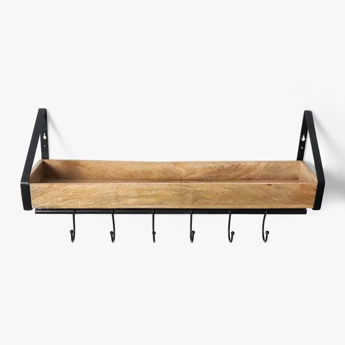 Wooden Rack Holder For Storage & Organizer In Brown And Black