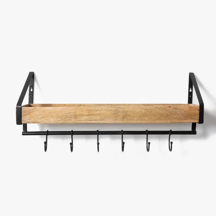 Wooden Rack Holder For Storage & Organizer In Brown And Black