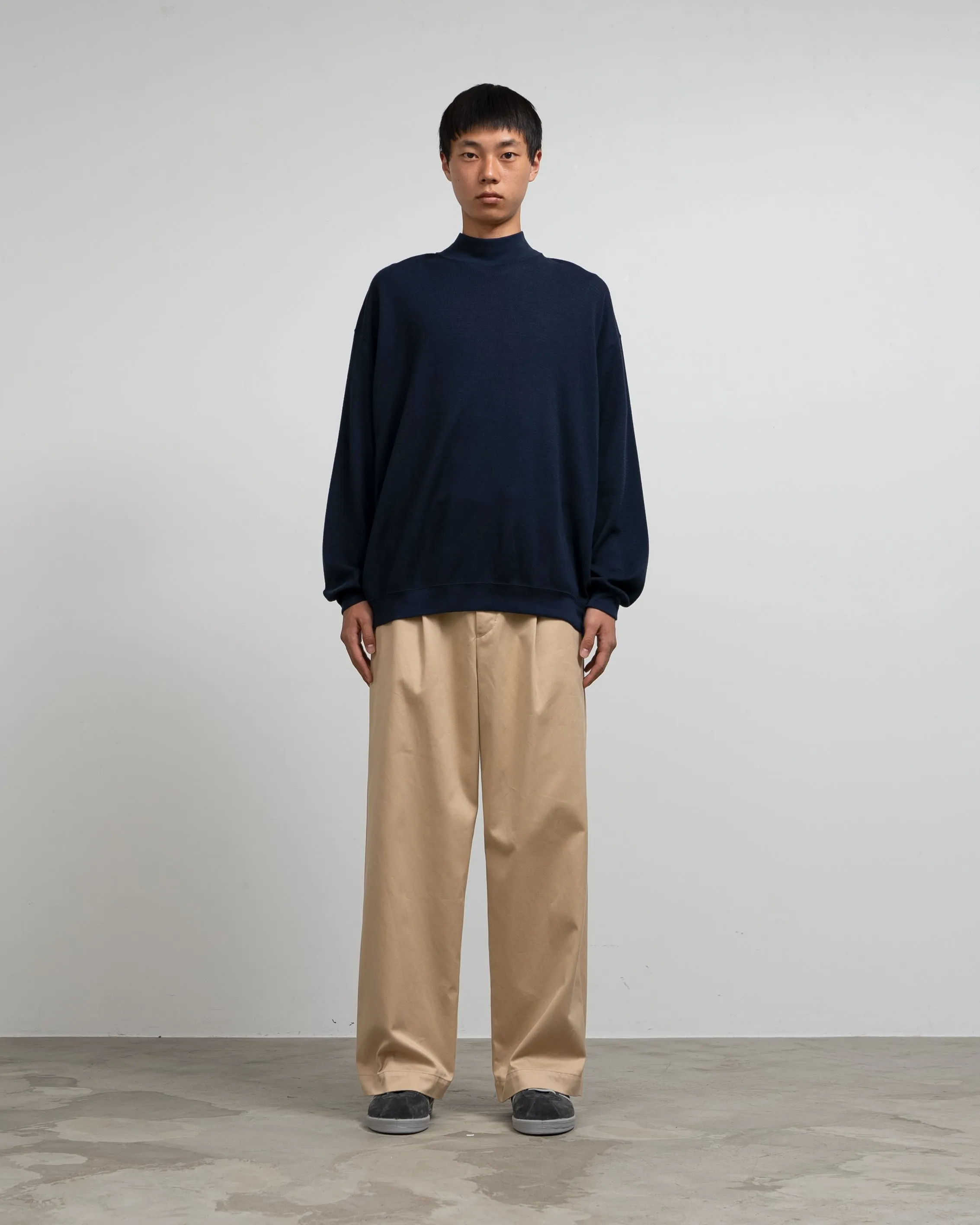 Wool Honeycomb Mock Neck Thermal