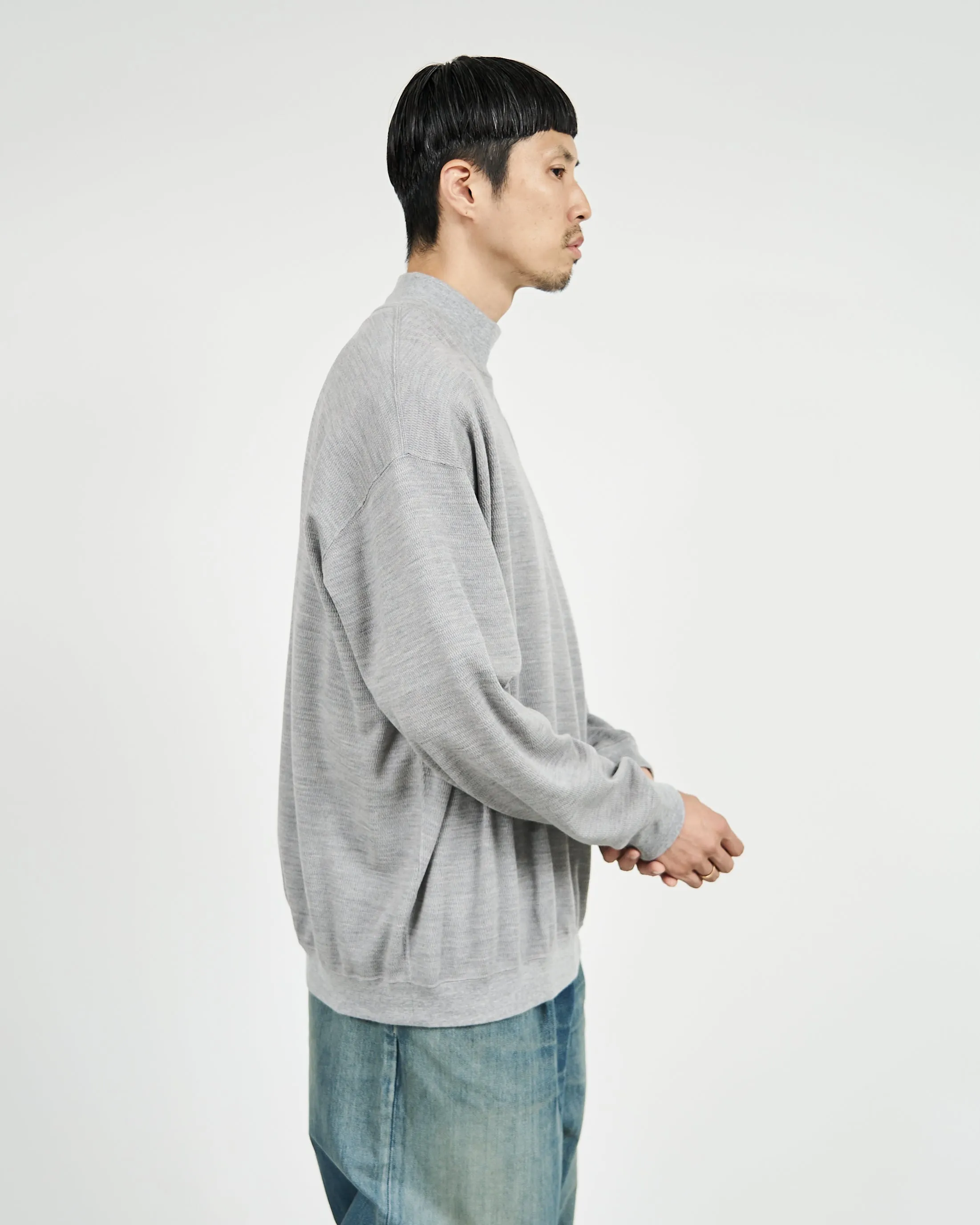 Wool Honeycomb Mock Neck Thermal