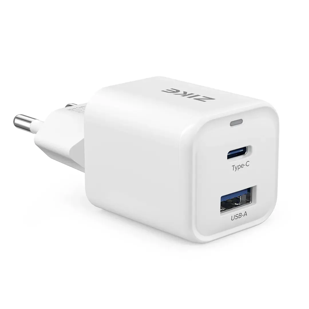 ZIKE 35W GaN USB-C   USB-A Dual-Port Wall Charger
